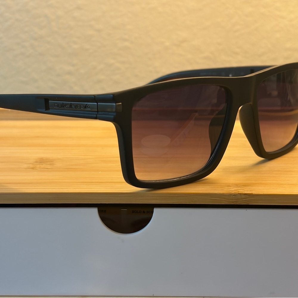 Quiksilver Black Frame Sunglasses with Gradient Brown Lenses